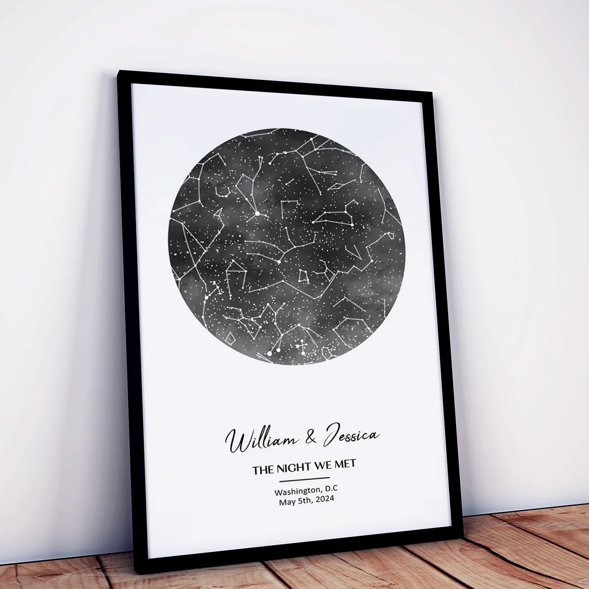 Capture the Precious Moment with the Unique Custom Star Map Poster, The Night We Met Couple Anniversary Gift, Wedding Gift, Constellation Print, Real Astronomical Data - Image 6