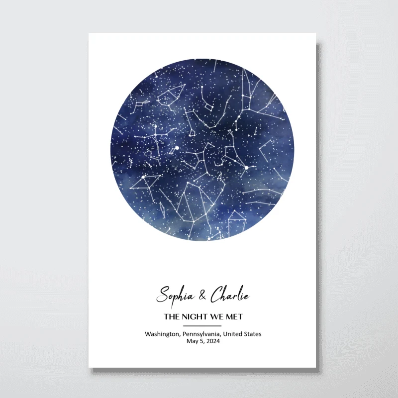 Capture the Precious Moment with the Unique Custom Star Map Poster, The Night We Met Couple Anniversary Gift, Wedding Gift, Constellation Print, Real Astronomical Data - Image 9