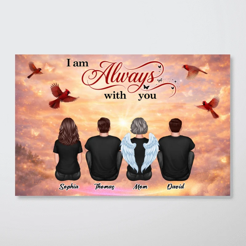 Cardinal Heaven Sky Family Memorial Always With You - Personalized Poster - Gift For Memorial, Sympathy Gift, Remembrance Gift - Image 10