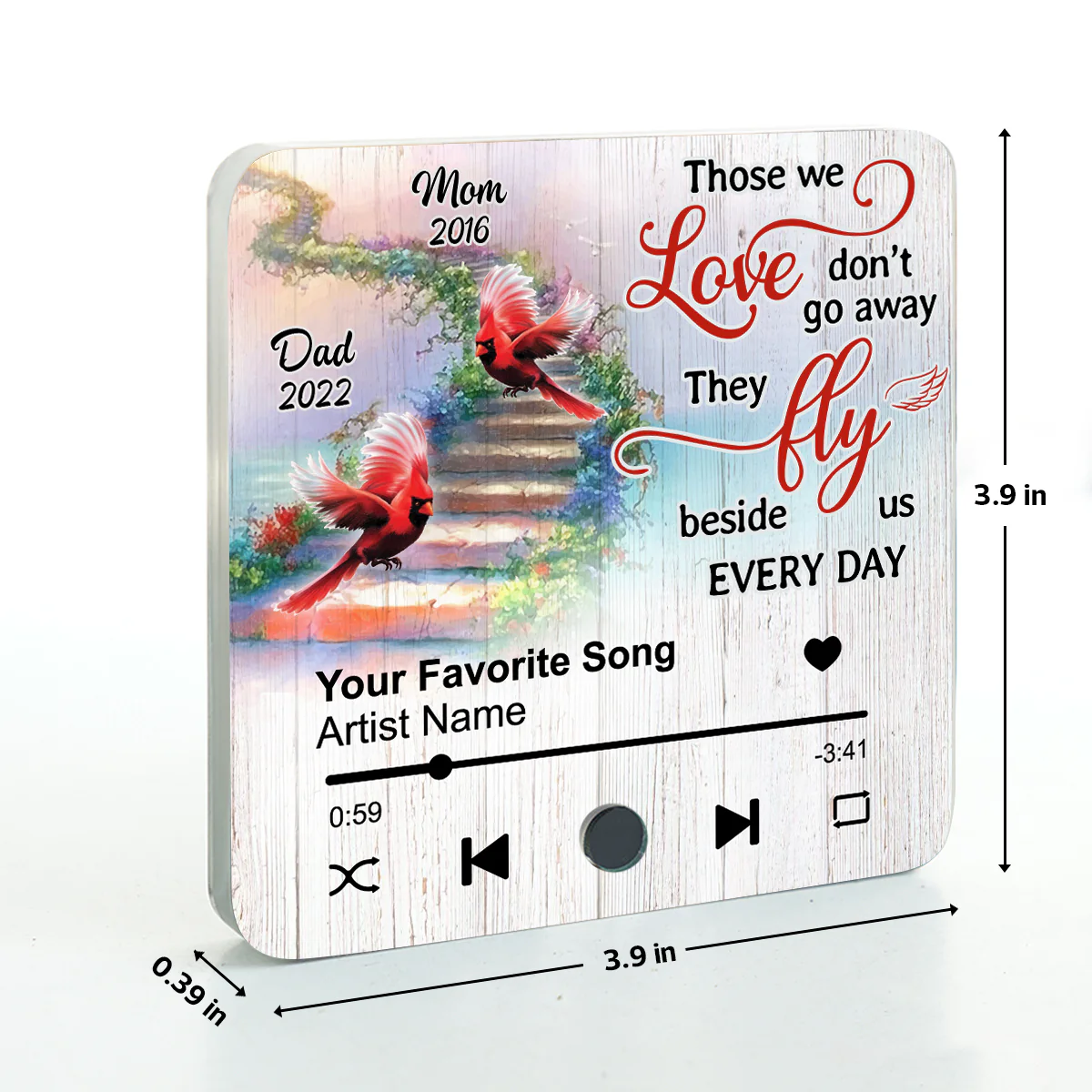 Cardinal Heaven Stairway Personalized Music Fridge Magnet, Memorial Keepsake, Remembrance Gift - Image 8