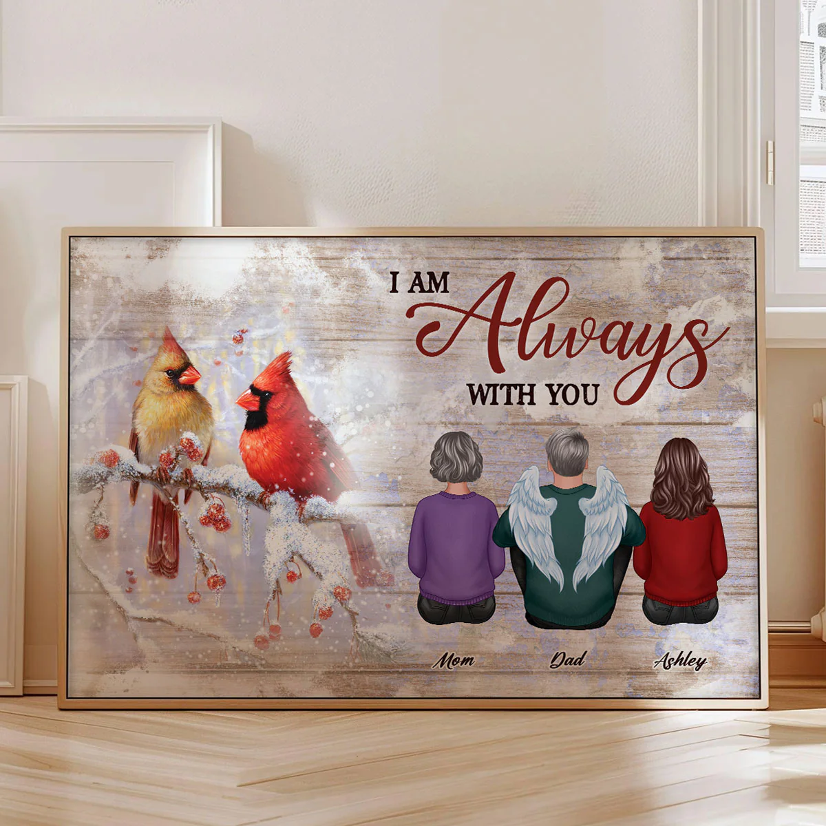 Cardinals Family Sitting Memorial Personalized Poster, Remembrance Gift, Sympathy Gift - Image 4