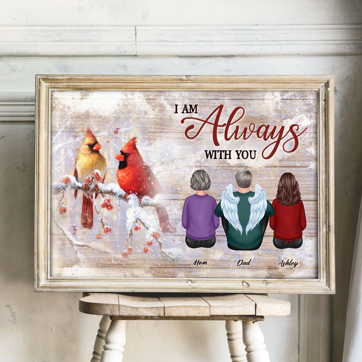 Cardinals Family Sitting Memorial Personalized Poster, Remembrance Gift, Sympathy Gift - Image 6