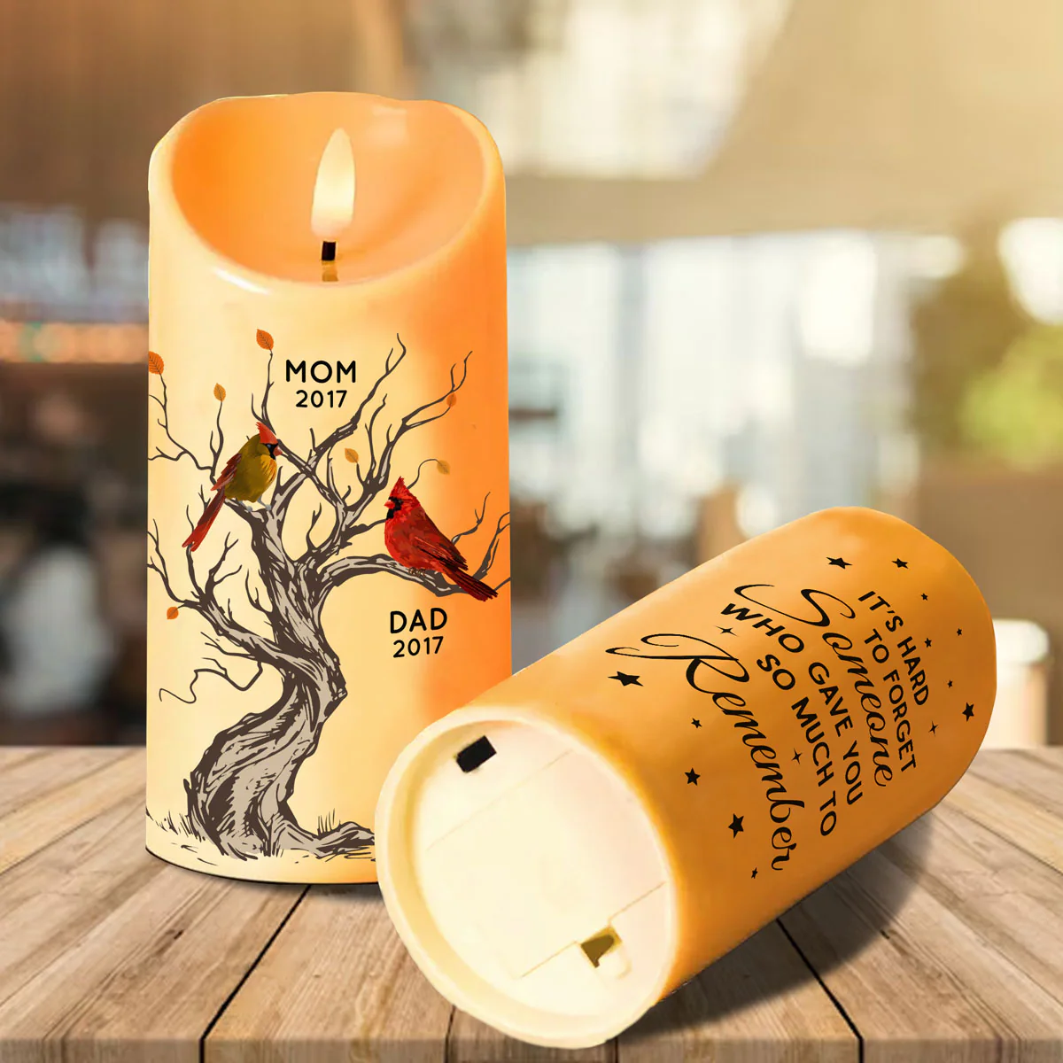 Cardinals Memorial Hard To Forget Personalized LED Candle, Remembrance Gift, Sympathy Gift - Image 15