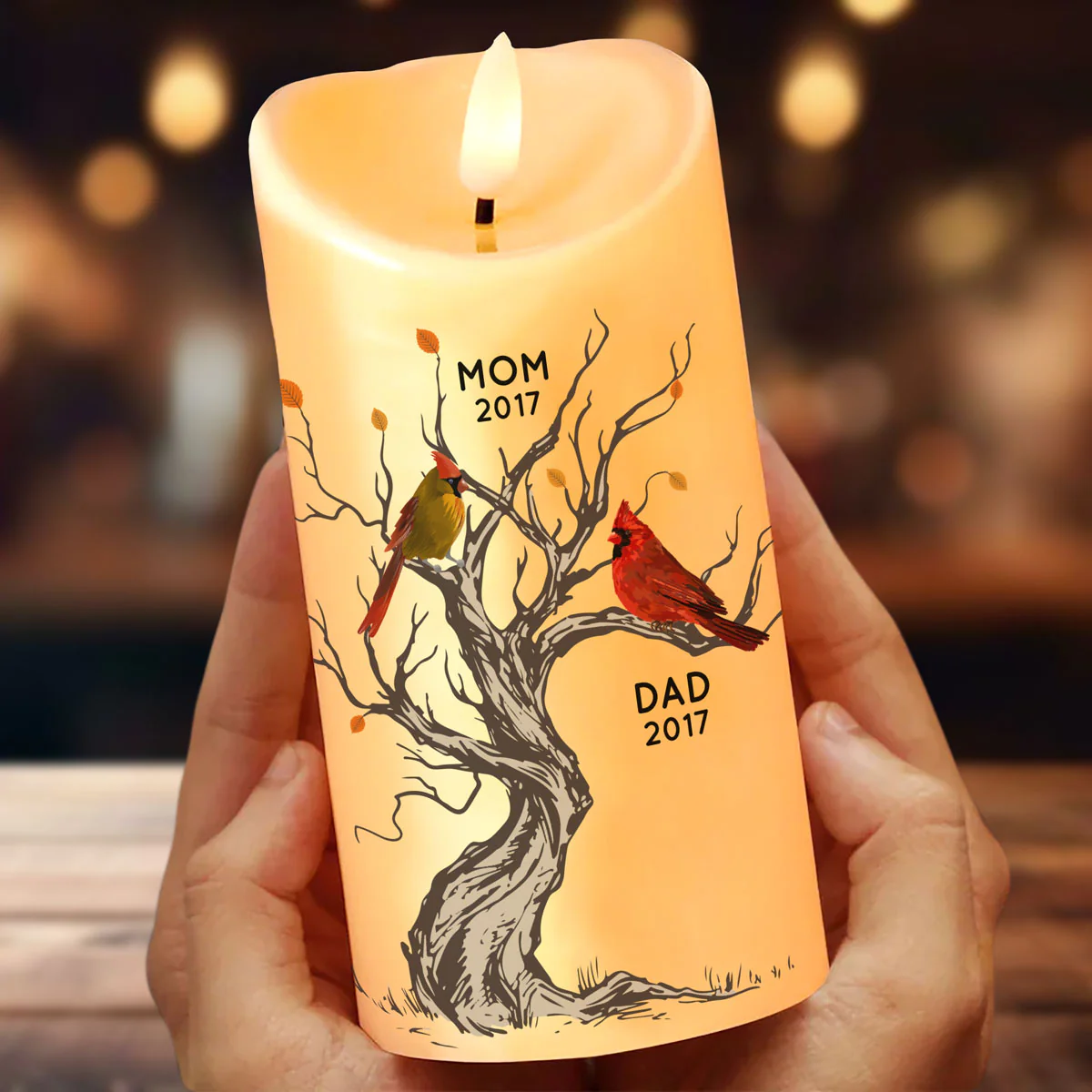 Cardinals Memorial Hard To Forget Personalized LED Candle, Remembrance Gift, Sympathy Gift - Image 4