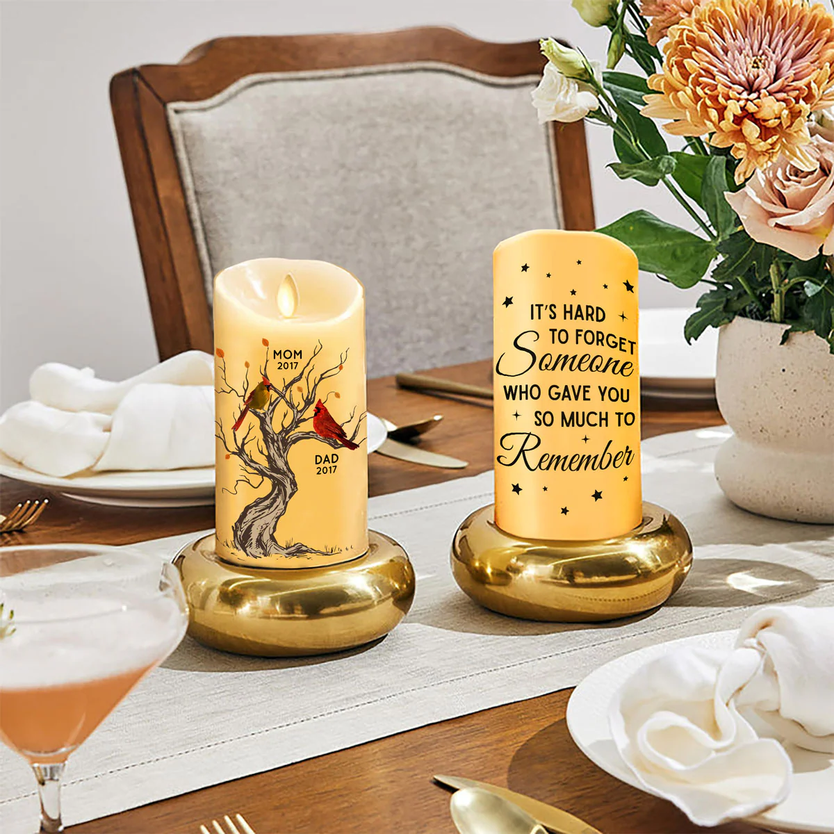 Cardinals Memorial Hard To Forget Personalized LED Candle, Remembrance Gift, Sympathy Gift - Image 7