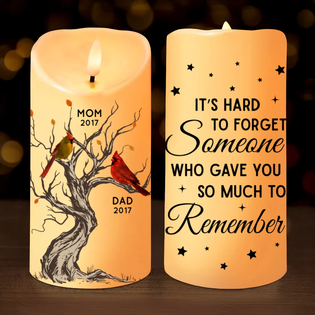 Cardinals Memorial Hard To Forget Personalized LED Candle, Remembrance Gift, Sympathy Gift - Image 9