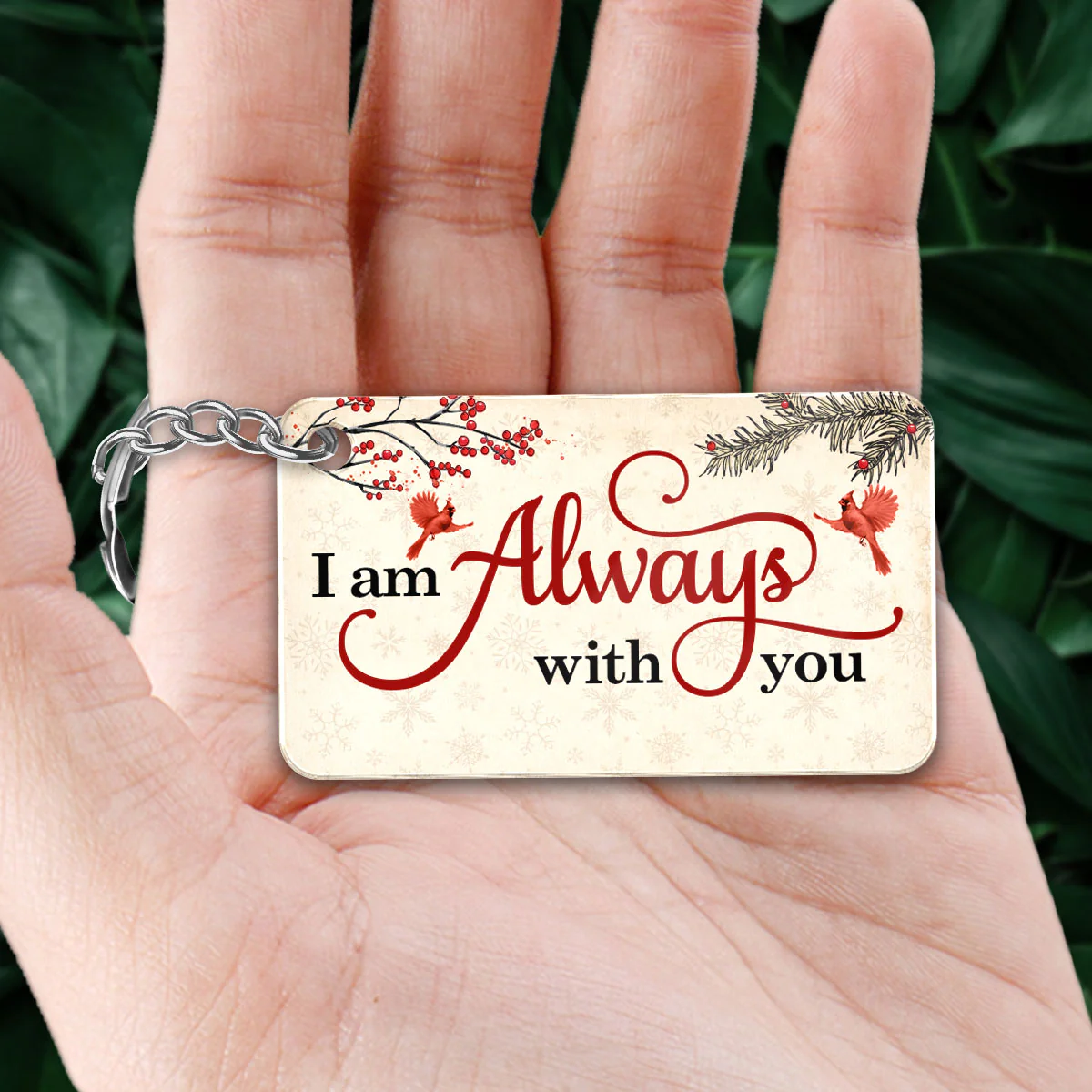 Cardinals On Branch Family Memorial Remembrance Keepsake Personalized Acrylic Keychain - Image 2