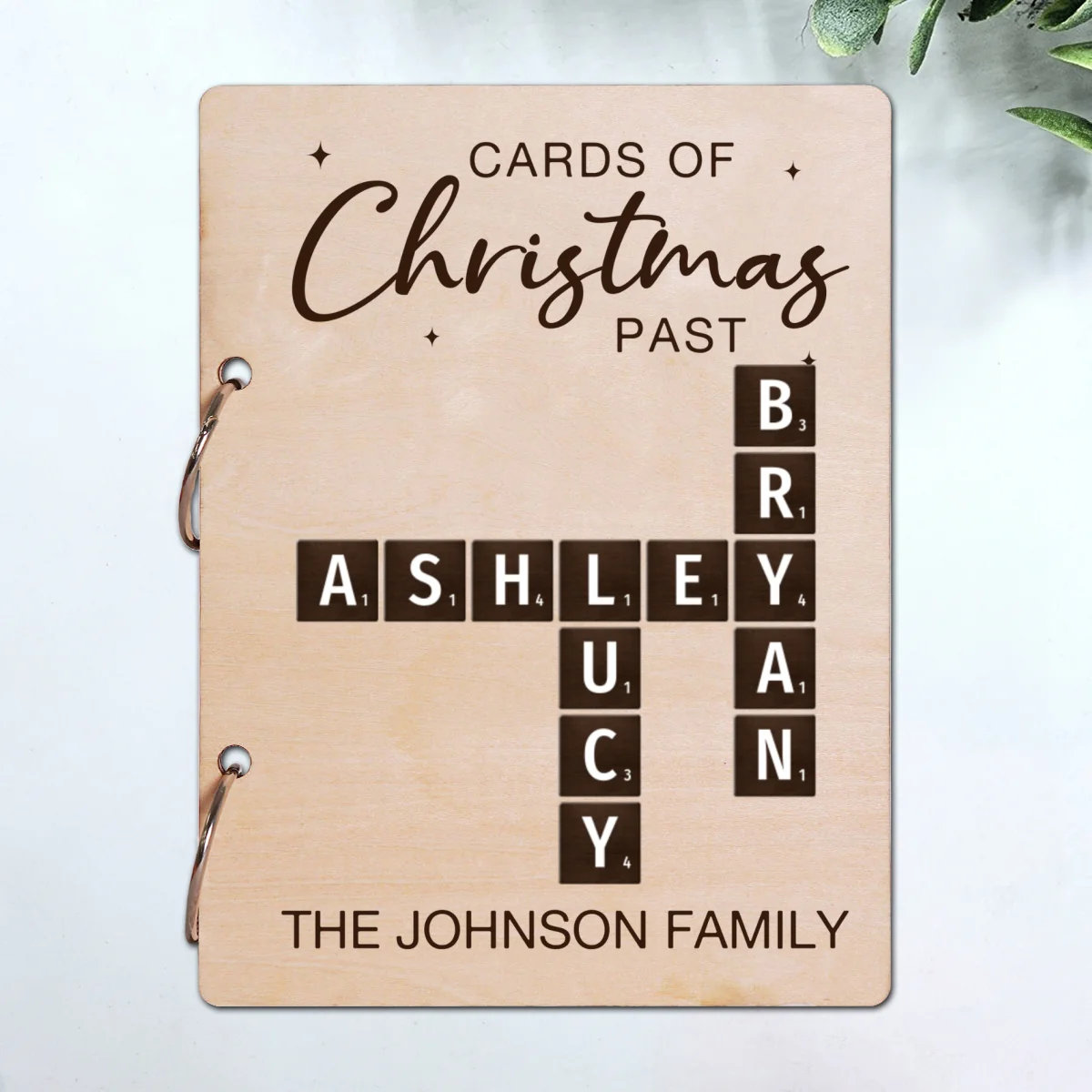 Cards Of Christmas Past Family Crossword Puzzle Art Personalized Christmas Card Keeper, Cards Keepsake, Card Storage - Image 10
