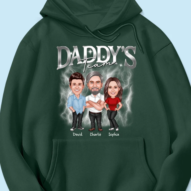 Caricature Daddy's Team Bootlegs Personalized Shirt, Father's Day Gift For Husband, For Dad - Image 18