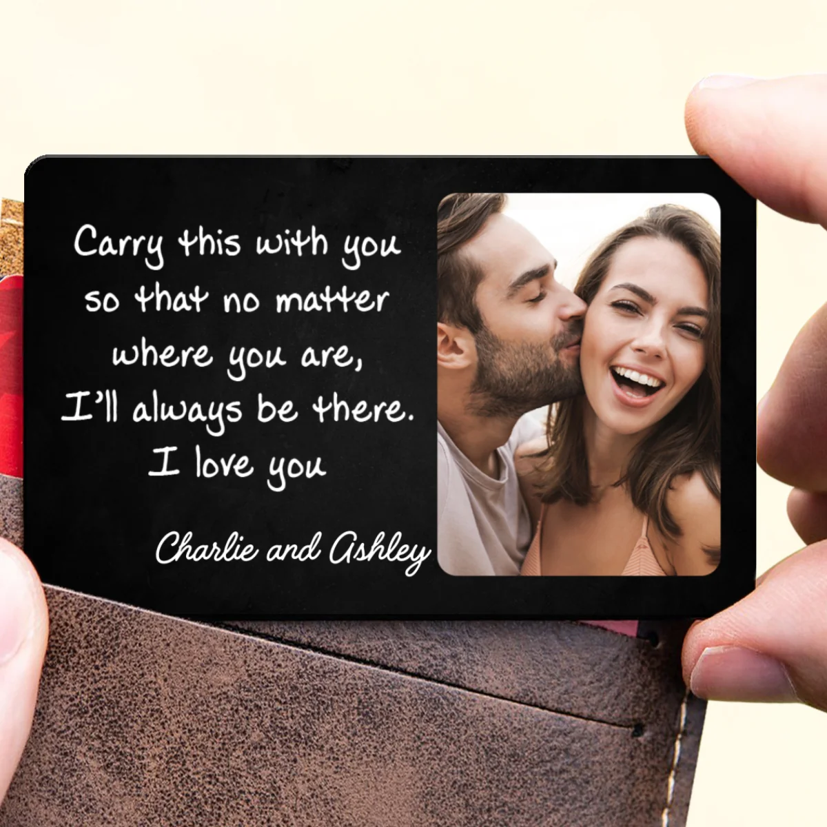 Carry This So I‘ll Always Be There Custom Photo Wallet Keepsake Personalized Metal Wallet Card - Image 6