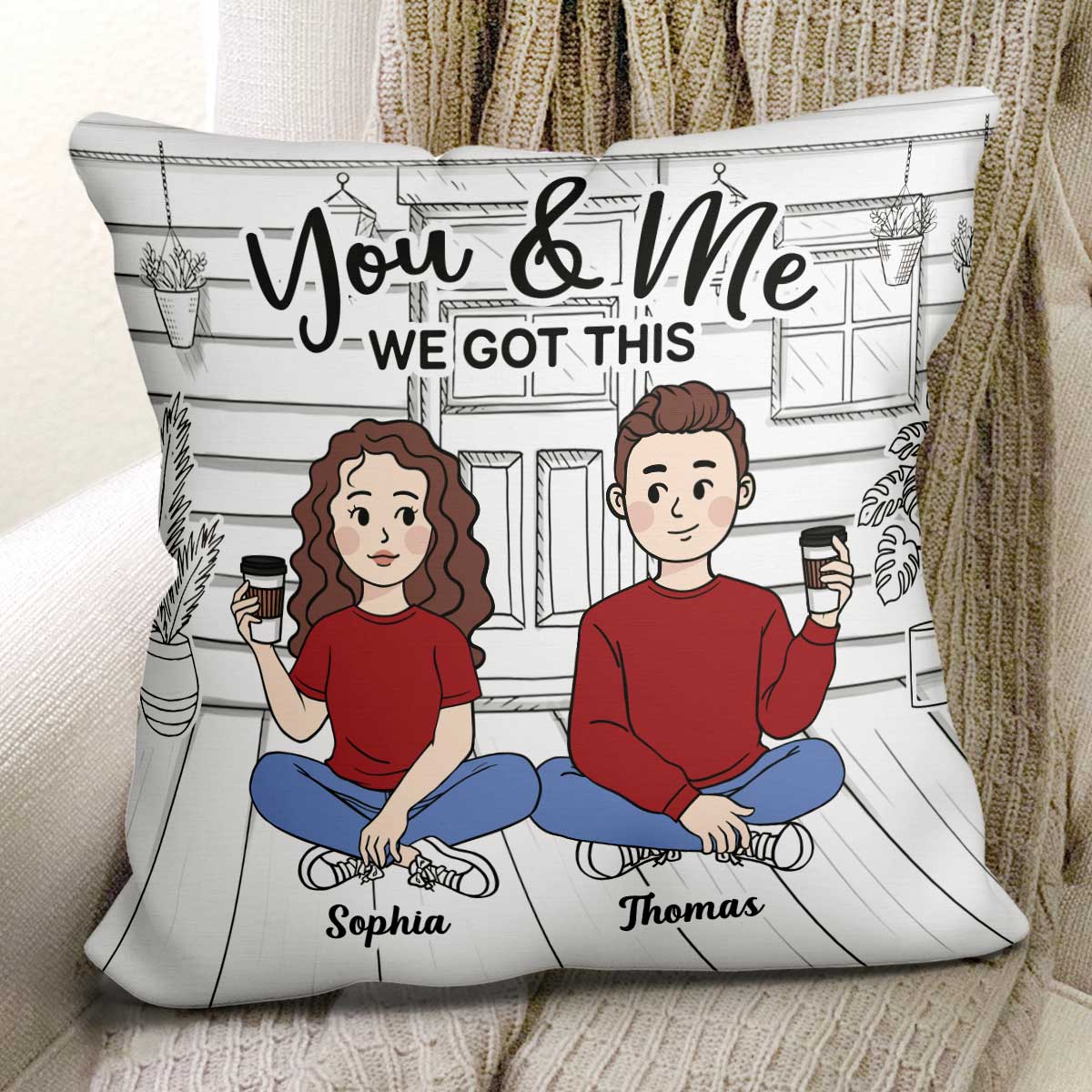 Cartoon Couple We Got This Personalized Pillow - Image 2