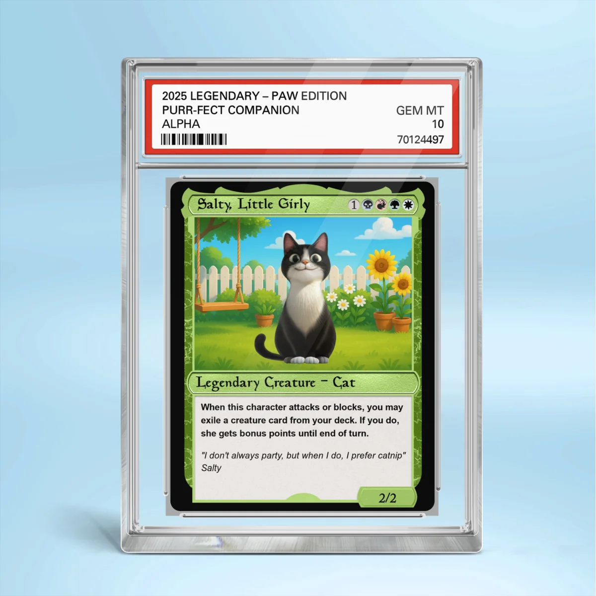 Cartoon Funny Cat Fantasy Trading Card Style Personalized Acrylic Block Plaque, Gift For Pet Lover - Image 8