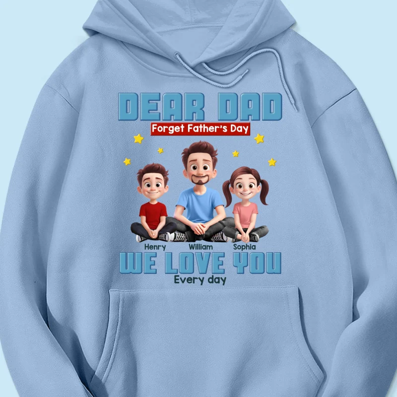 Cartoon Funny Dad And Kids Forget Father's Day Personalized Shirt, Gift For Dad - Image 13