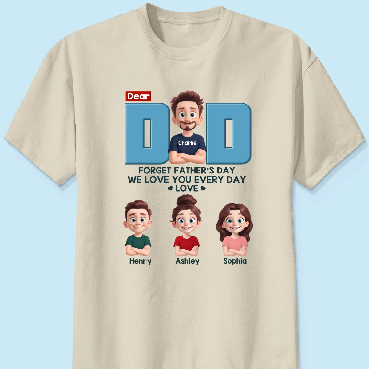 Cartoon Funny Style Dear Dad Forget Father's Day Personalized Shirt, Gift For Dad - Image 8