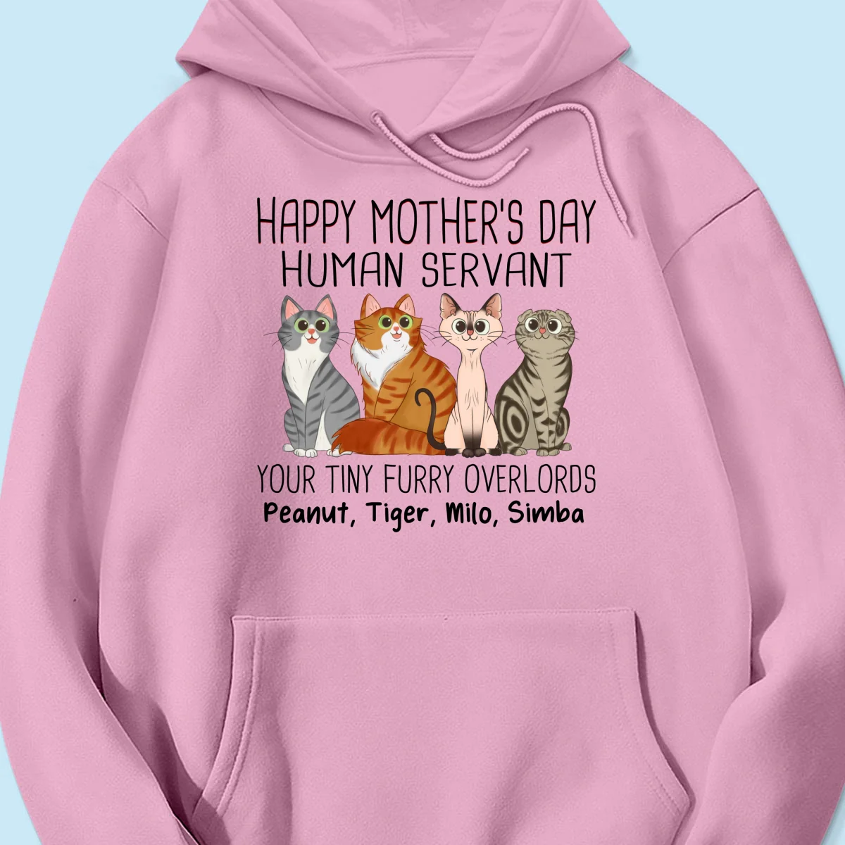 Cartoon Sitting Cats Happy Mother‘s Day Cat Human Servant Personalized Shirt - Image 19