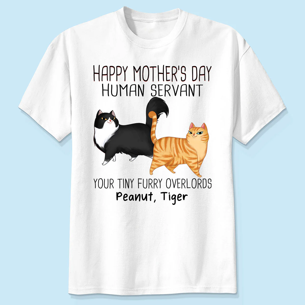 Cartoon Walking Cats Happy Mother‘s Day Cat Human Servant Personalized Shirt