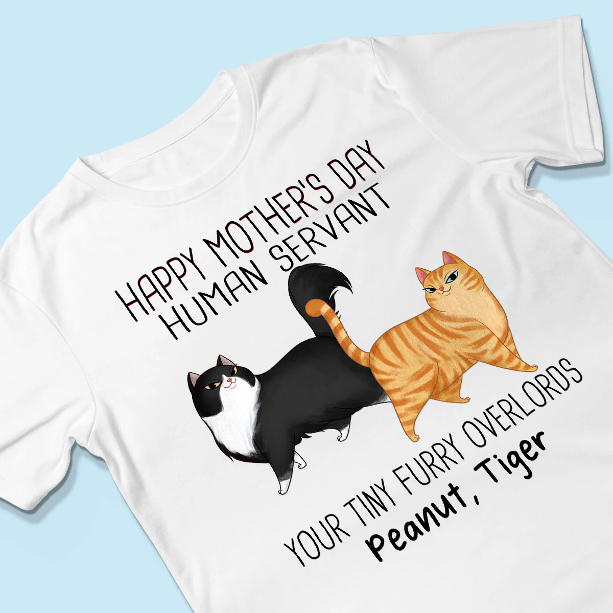 Cartoon Walking Cats Happy Mother‘s Day Cat Human Servant Personalized Shirt - Image 3