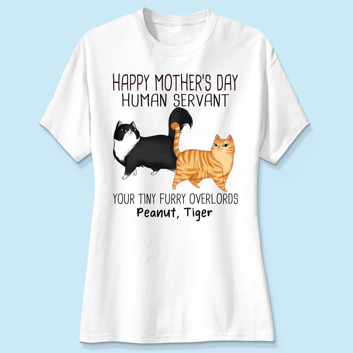 Cartoon Walking Cats Happy Mother‘s Day Cat Human Servant Personalized Shirt - Image 4