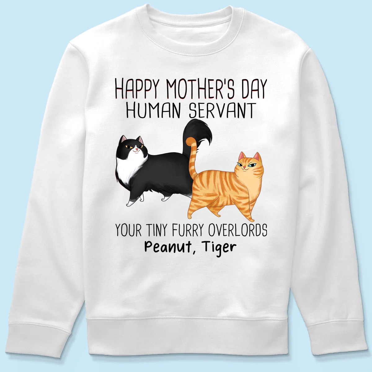 Cartoon Walking Cats Happy Mother‘s Day Cat Human Servant Personalized Shirt - Image 6