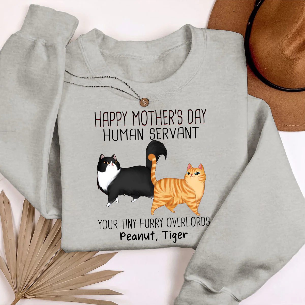 Cartoon Walking Cats Happy Mother‘s Day Cat Human Servant Personalized Shirt - Image 8
