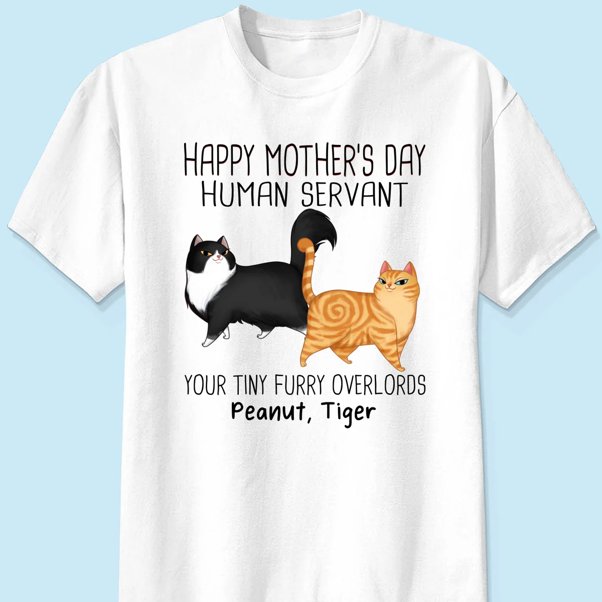 Cartoon Walking Cats Happy Mother‘s Day Cat Human Servant Personalized Shirt - Image 9