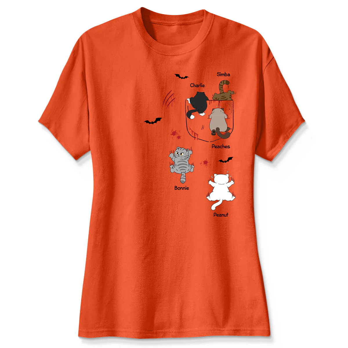Cat Crawling Pocket Halloween Cat Lover Personalized Shirt - Image 4
