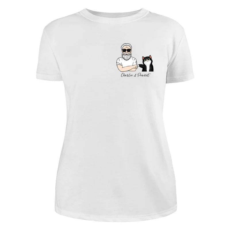 Cat Dad And Cat Punch Hands Pocket Personalized Shirt - Image 9