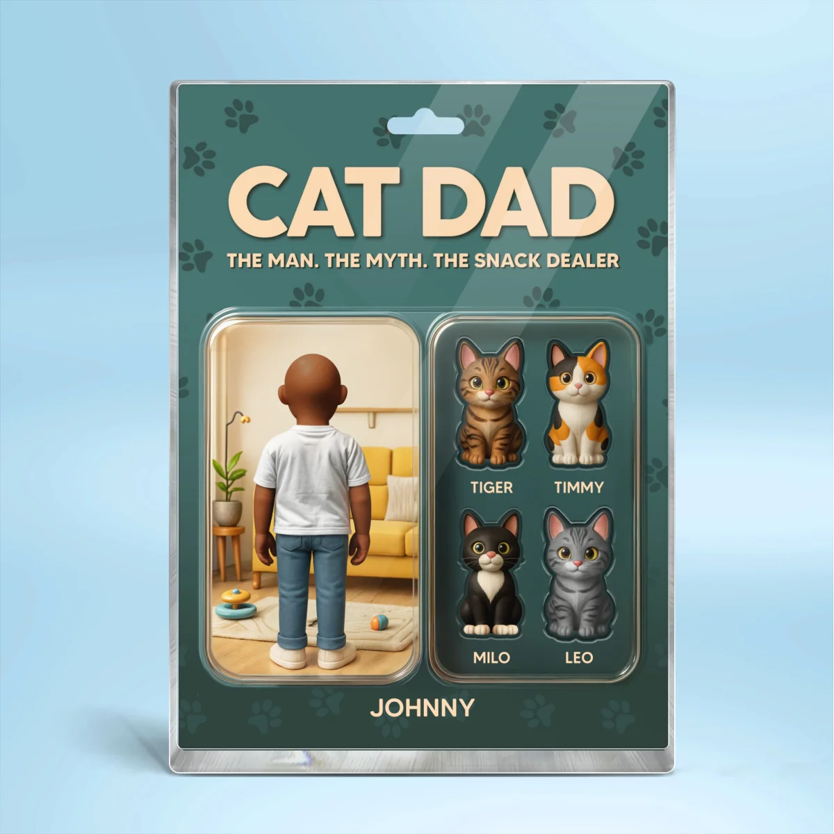 Cat Dad Cartoon Figures Style Personalized Acrylic Block Plaque, Gift for Cat Lover - Image 10
