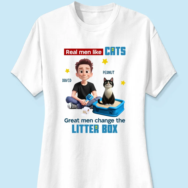 Cat Dad Change The Litter Box Personalized Shirt, Funny Father's Day gift - Image 12