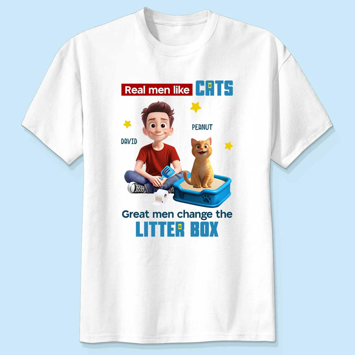 Cat Dad Change The Litter Box Personalized Shirt, Funny Father's Day gift - Image 2