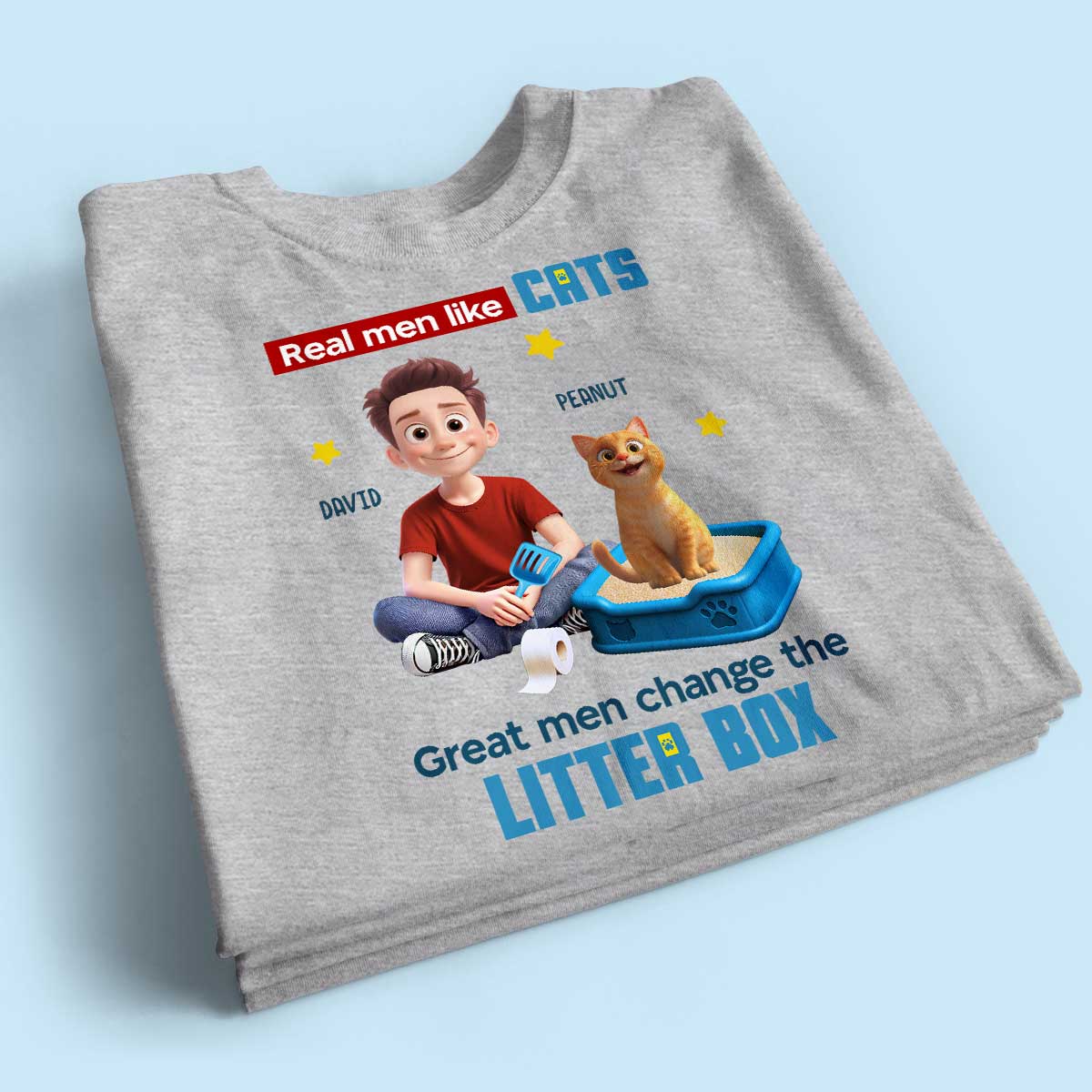 Cat Dad Change The Litter Box Personalized Shirt, Funny Father's Day gift - Image 3
