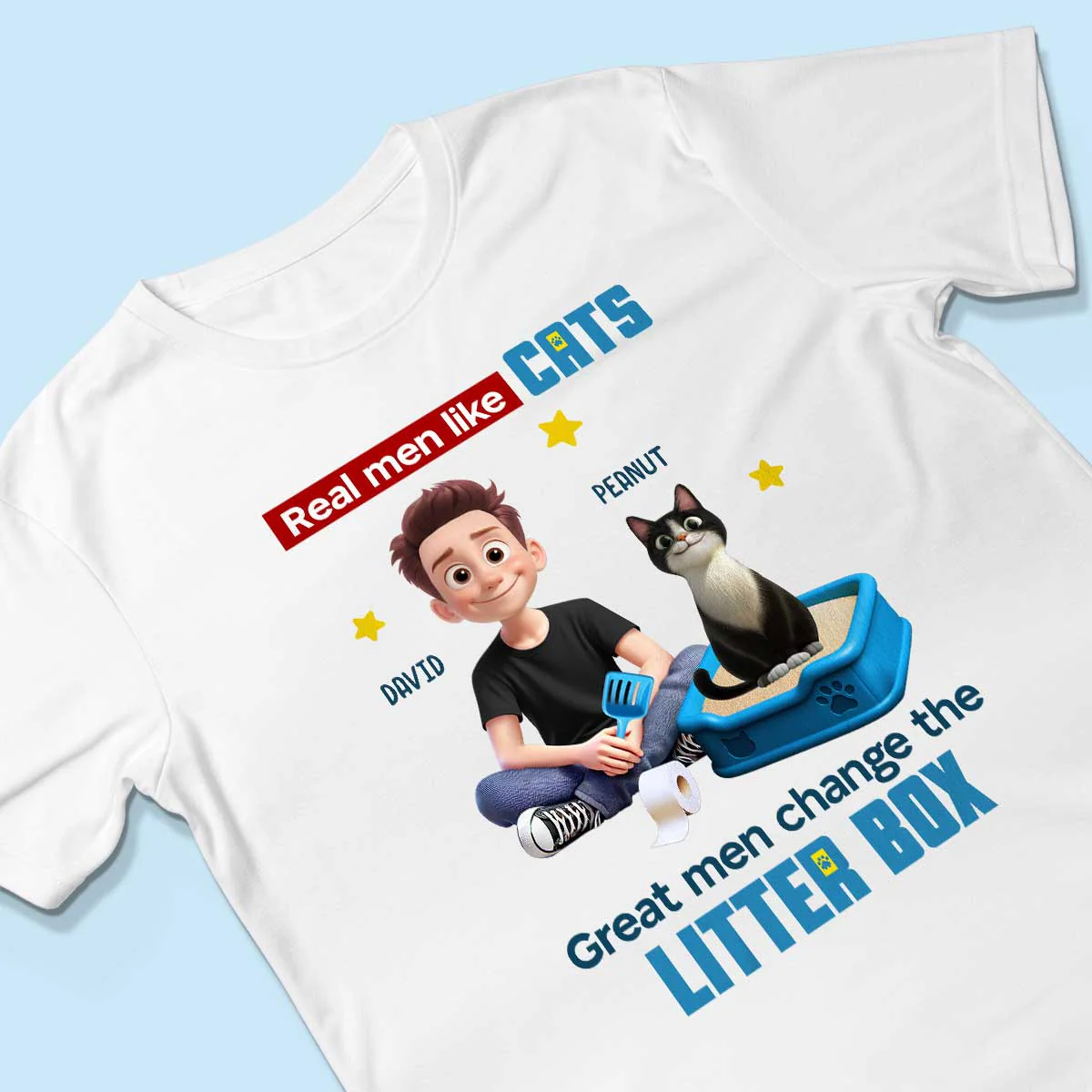 Cat Dad Change The Litter Box Personalized Shirt, Funny Father's Day gift - Image 4