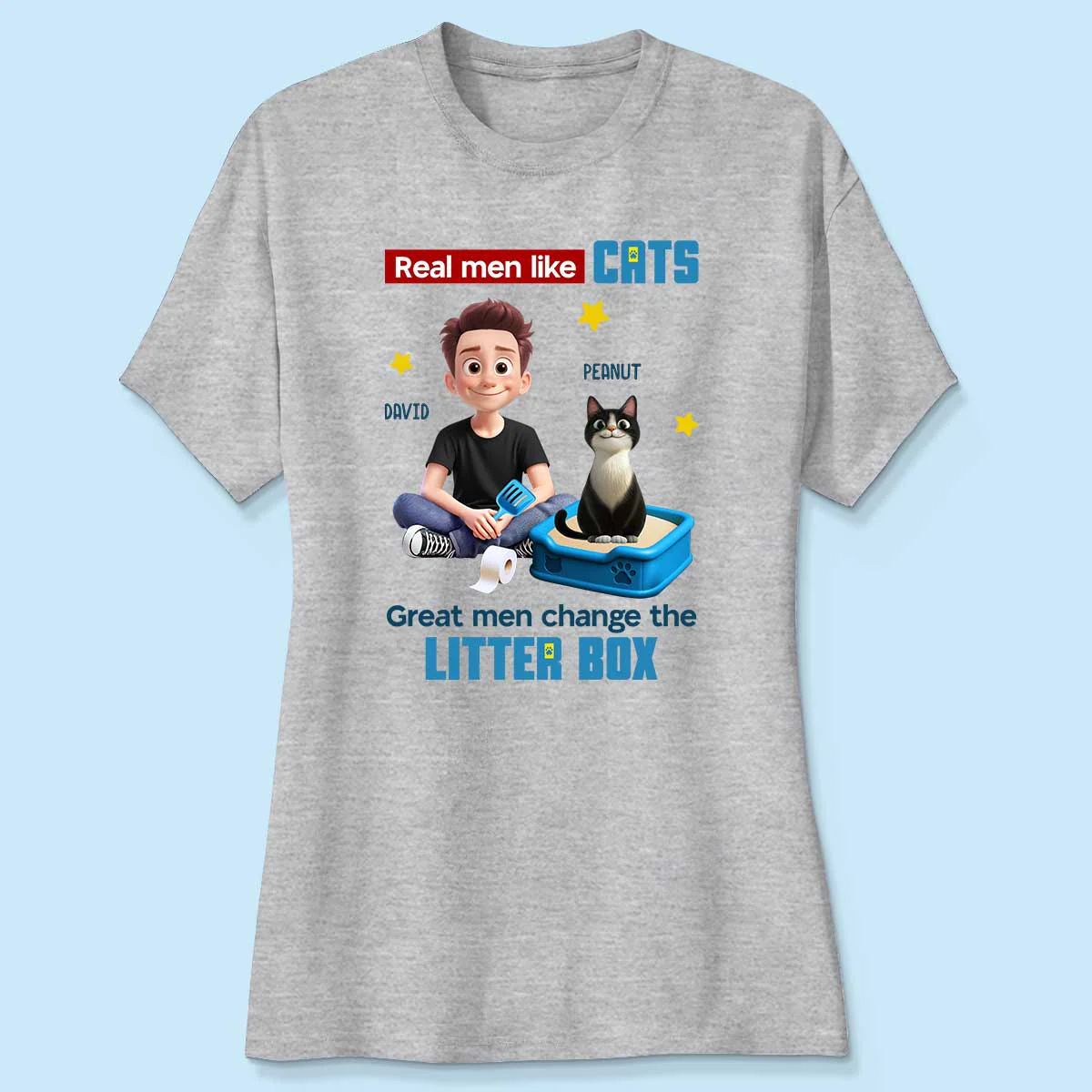 Cat Dad Change The Litter Box Personalized Shirt, Funny Father's Day gift - Image 5