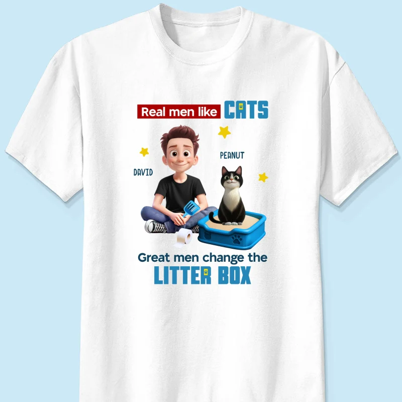 Cat Dad Change The Litter Box Personalized Shirt, Funny Father's Day gift - Image 8