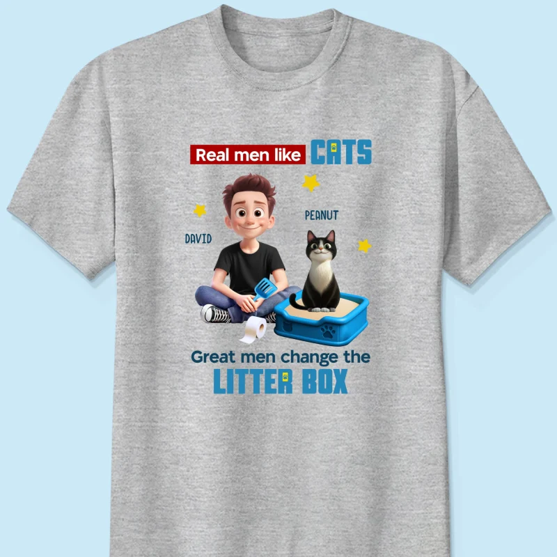 Cat Dad Change The Litter Box Personalized Shirt, Funny Father's Day gift - Image 9