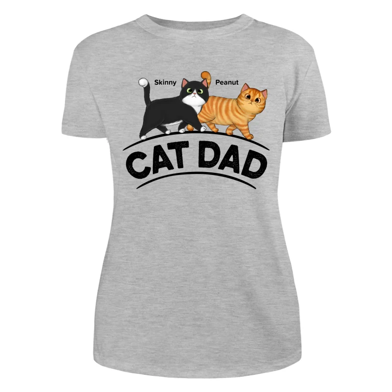 Cat Dad Fluffy Walking Cats Personalized Shirt - Image 10