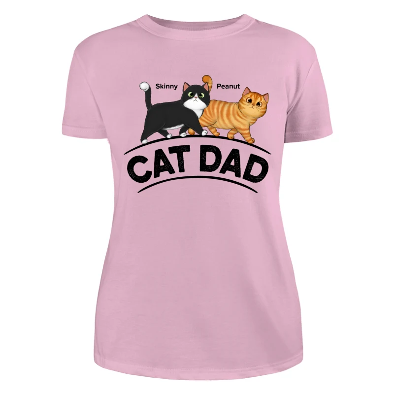 Cat Dad Fluffy Walking Cats Personalized Shirt - Image 11