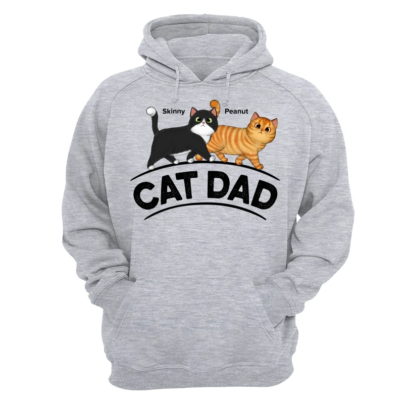 Cat Dad Fluffy Walking Cats Personalized Shirt - Image 14