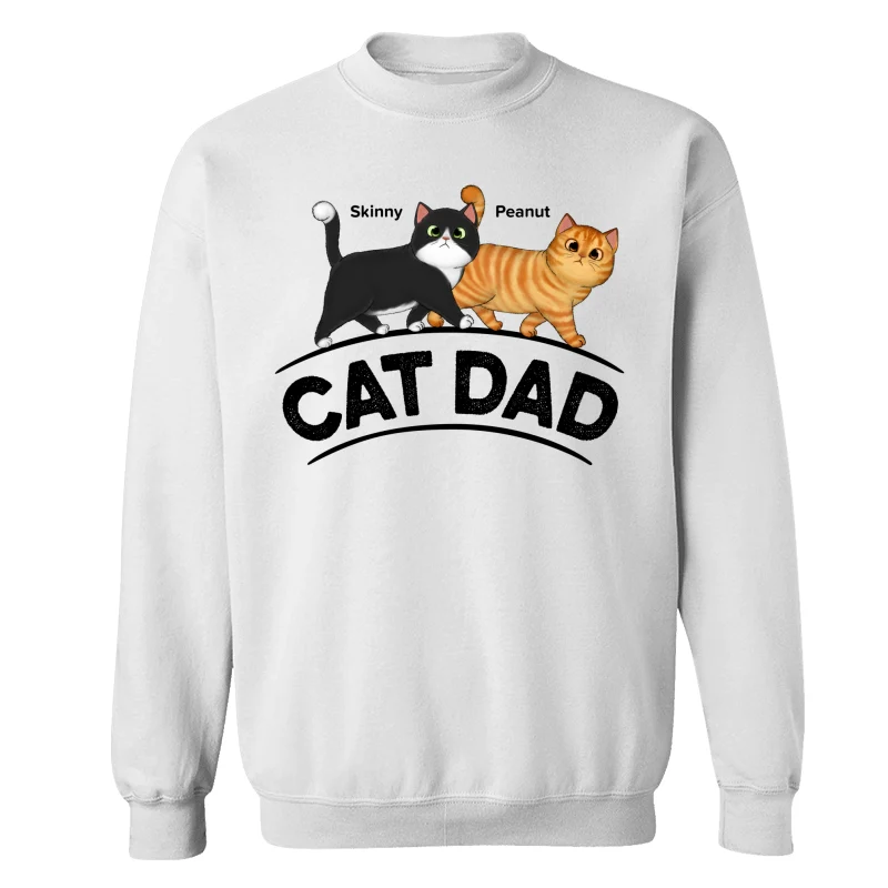 Cat Dad Fluffy Walking Cats Personalized Shirt - Image 17
