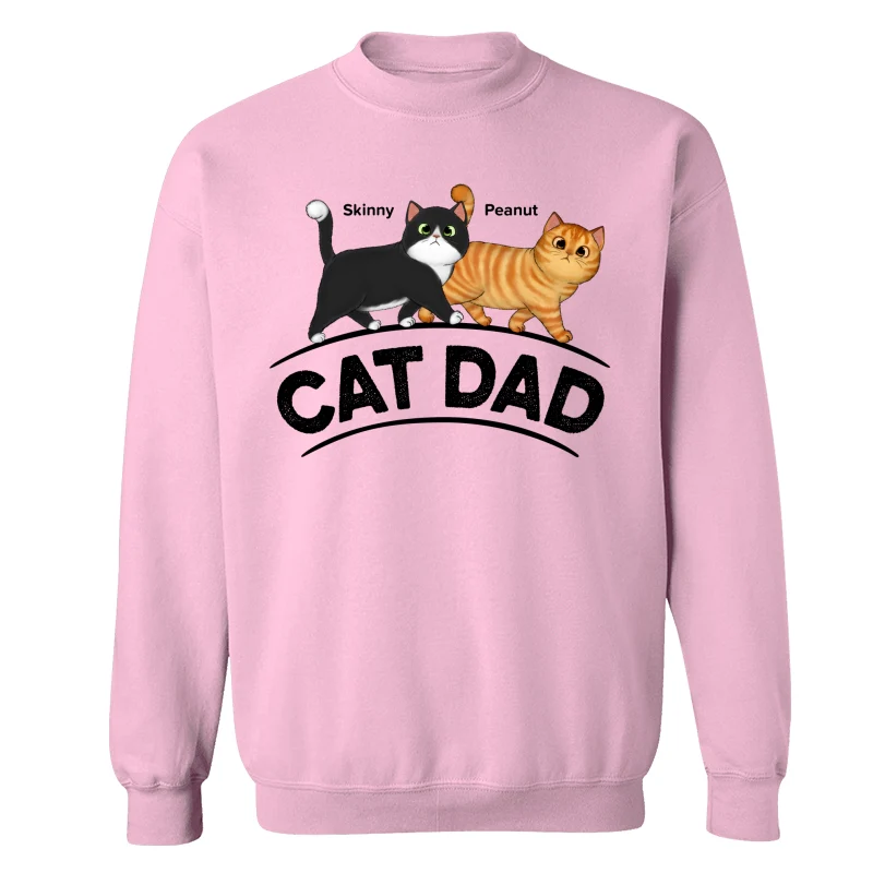 Cat Dad Fluffy Walking Cats Personalized Shirt - Image 19
