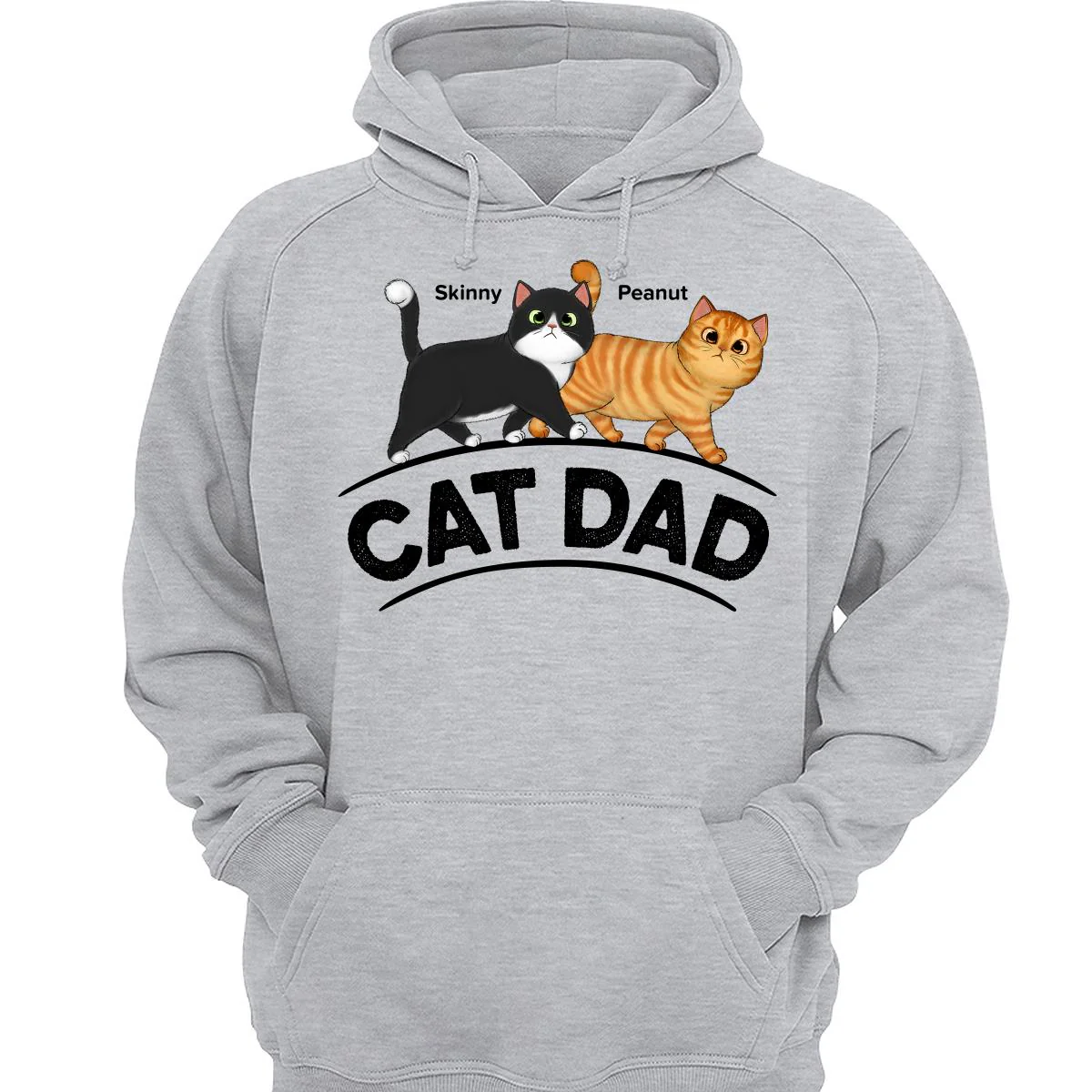 Cat Dad Fluffy Walking Cats Personalized Shirt - Image 3
