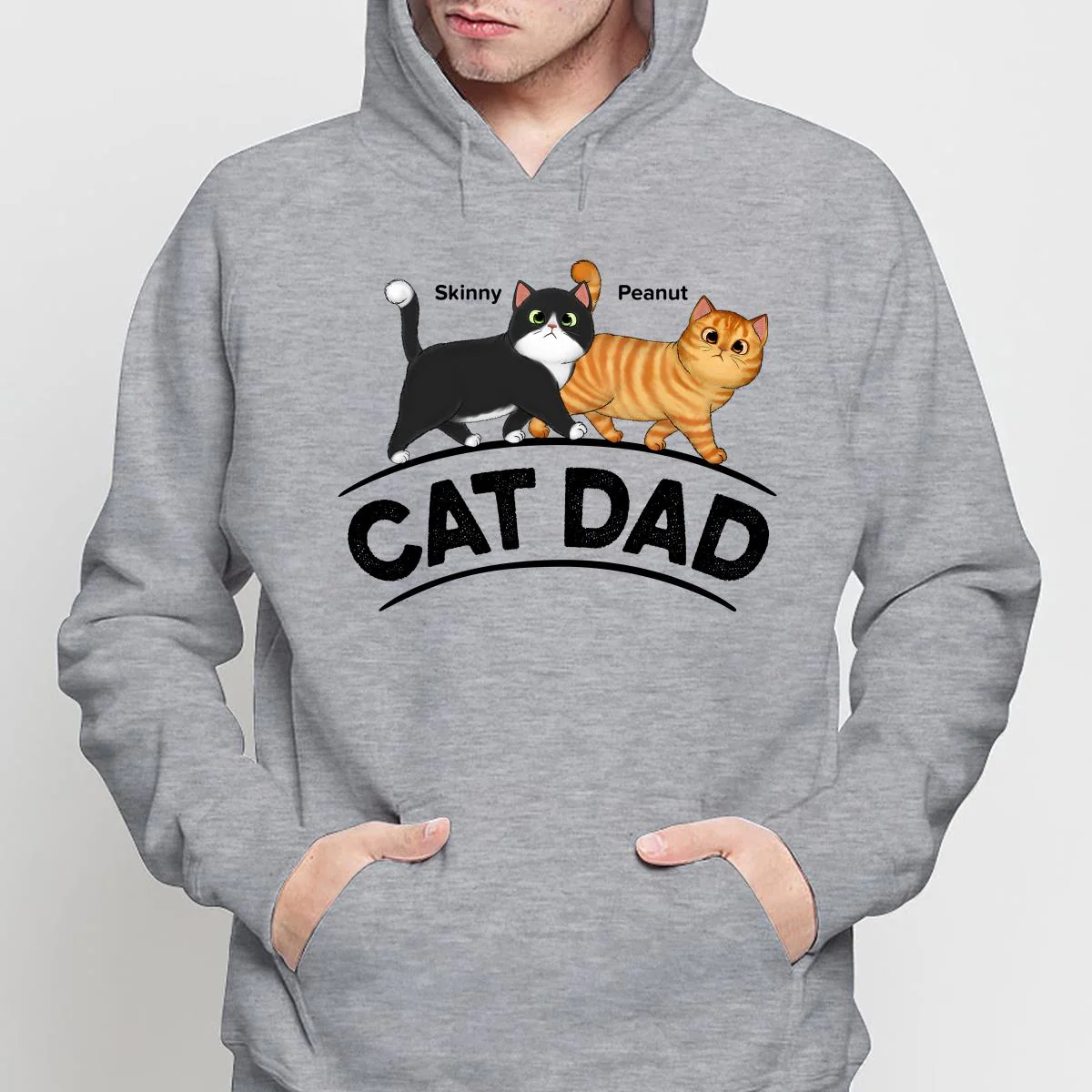 Cat Dad Fluffy Walking Cats Personalized Shirt - Image 4