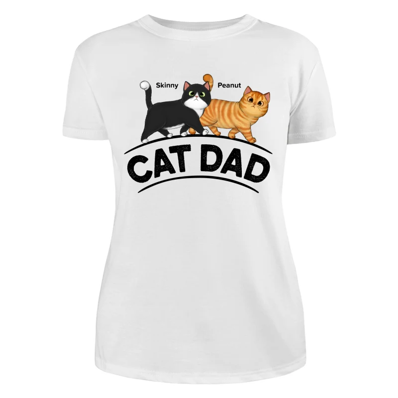 Cat Dad Fluffy Walking Cats Personalized Shirt - Image 9