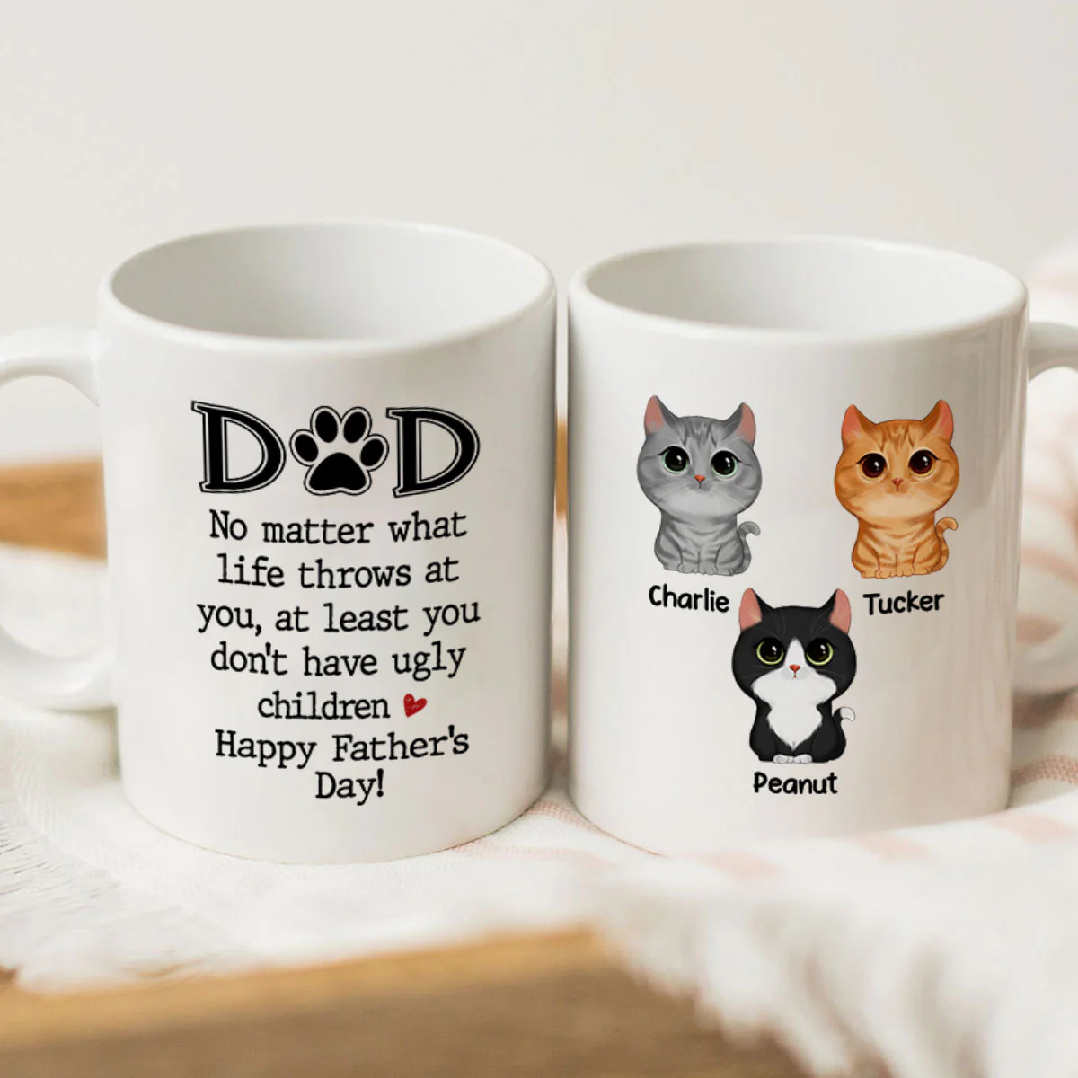 Cat Dad No Matter What Happy Father‘s Day Personalized Mug - Image 3