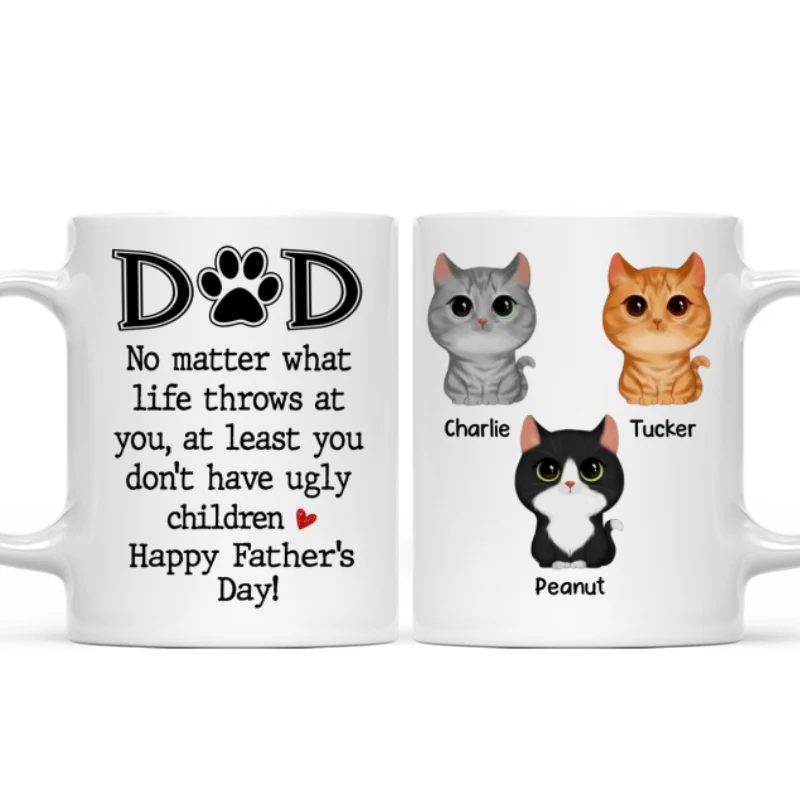 Cat Dad No Matter What Happy Father‘s Day Personalized Mug - Image 4