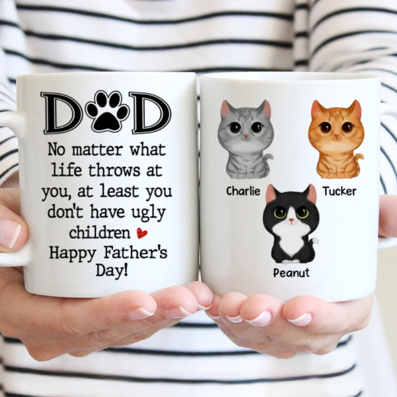 Cat Dad No Matter What Happy Father‘s Day Personalized Mug - Image 5