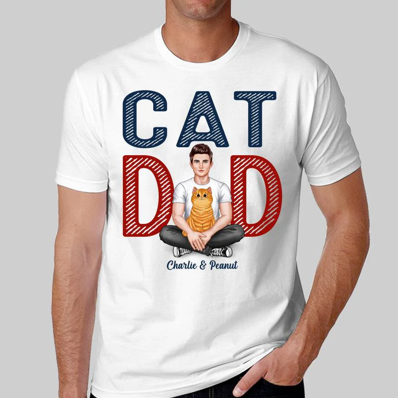 Cat Dad Real Man Fluffy Cat Personalized Shirt - Image 2