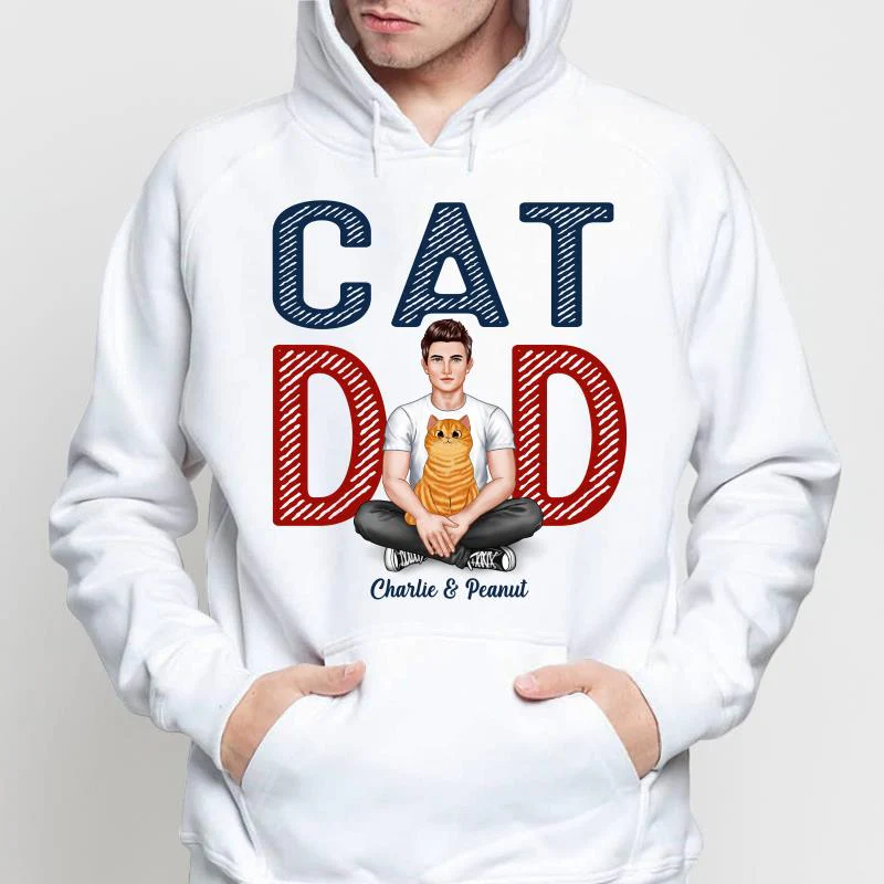 Cat Dad Real Man Fluffy Cat Personalized Shirt - Image 4