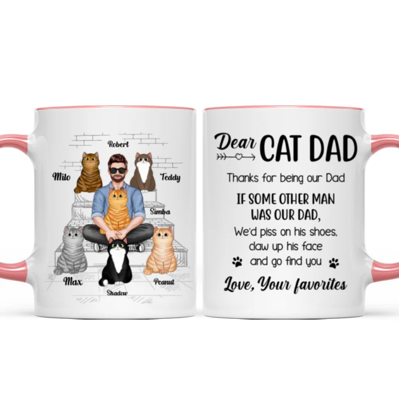Cat Dad Real Man Funny Gift Personalized Mug - Image 10