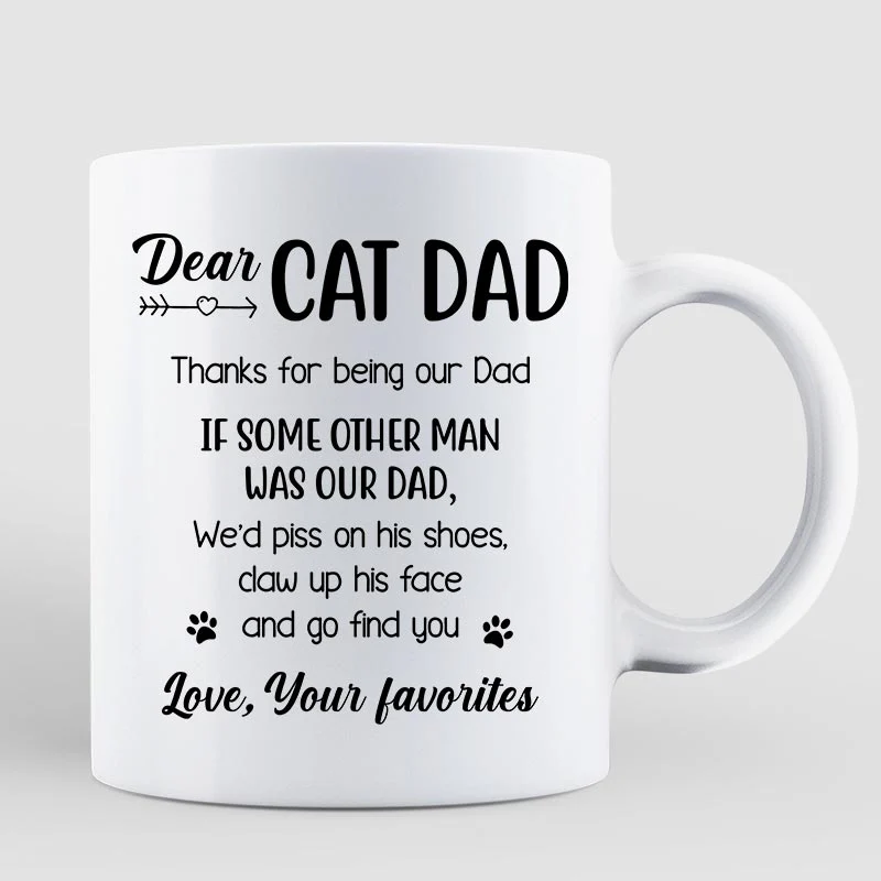 Cat Dad Real Man Funny Gift Personalized Mug - Image 2
